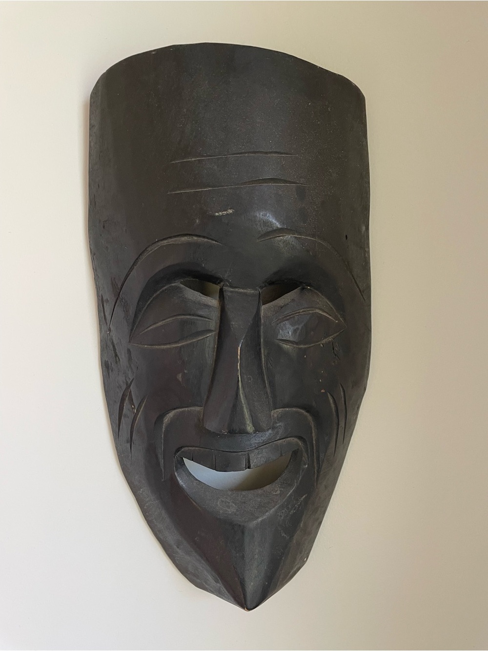 Handcrafted Carved Wood Wall Mask - Home Art Sculpture